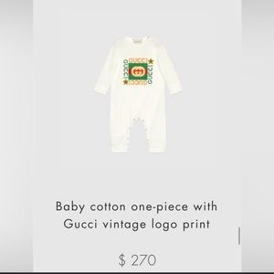 Authentic Baby cotton one piece Gucci vantage logo very good condition